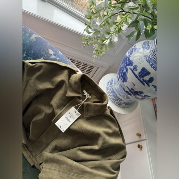 ZARA FAUX SUEDE BOMBER JACKET - Picture 8 of 8